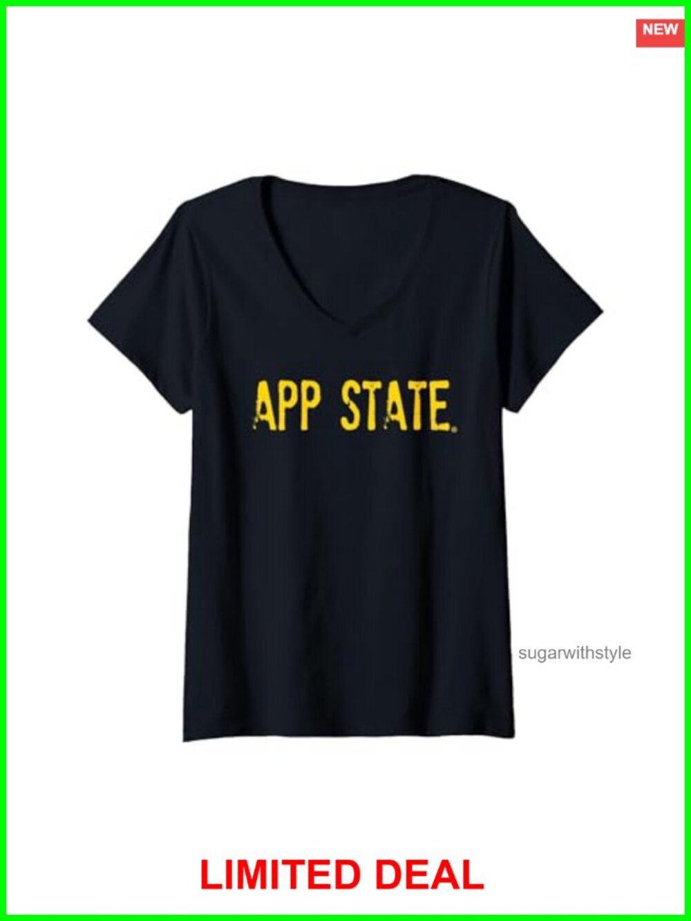 App State Mountaineers V-Neck T-Shirt Sports Fan Tee